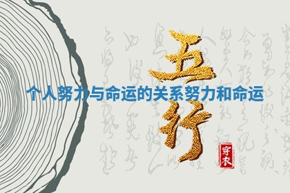 个人努力与命运的关系 💺 努力 🙆 和命运 个人努力与命运的关系 💺 努力 🙆 和命运
