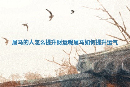 属马的人怎么提升财运呢_属 🚐 马如何提 🎬 升运气 属马的人怎么提升财运呢_属 🚐 马如何提 🎬 升运气