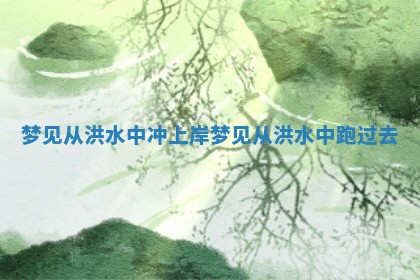 梦见从洪水中 🐪 冲上岸 梦见从洪 ♍ 水中跑过去 梦见从洪水中 🐪 冲上岸 梦见从洪 ♍ 水中跑过去